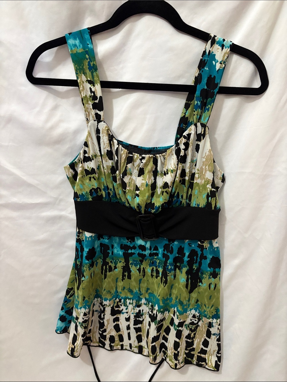 Byer California Teal, Green & Black Patterned Camisole
